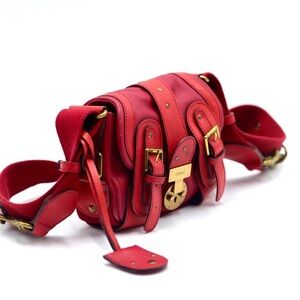 Authentic Vintage Chloe Red Leather Crossbody Satchel Bag